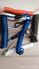 PU包胶弹簧钢丝绳，彩色包胶弹力钢丝绳，不锈钢弹簧钢丝绳