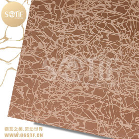 304不锈钢板材批发商推崇玫瑰金乱线条不锈钢蚀刻装饰板