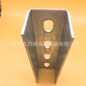 广州大量库存 热镀锌光伏支架 C型钢U型连接件4孔连接件