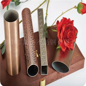 加工电镀304玫瑰金不锈钢圆管35*1.2、304黑钛金装饰管40*1.0