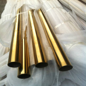 304/201材质拉丝/光面黄钛金不锈钢圆管外径25mm厚度0.5-2.5厘