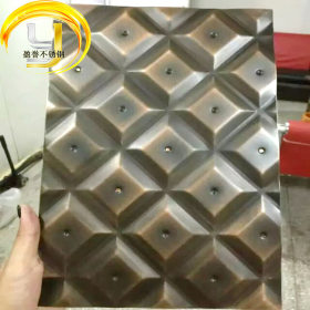广州批发联众201不锈钢压花板 高端压花镀铜不锈钢制品加工定制
