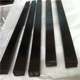 201-304黑钛金不锈钢矩形管70*10*1.0*1.2*1.5 黄钛金不锈钢扁管