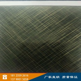 304黑钛不锈钢 发纹乱纹彩色不锈钢板 0.5mm不锈钢板装饰条