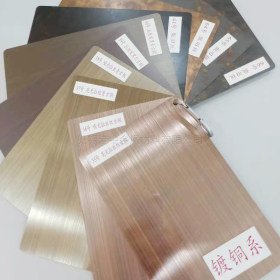 201钛金拉丝不锈钢板装饰板 镜面金色钢板不锈钢彩板装修板定制